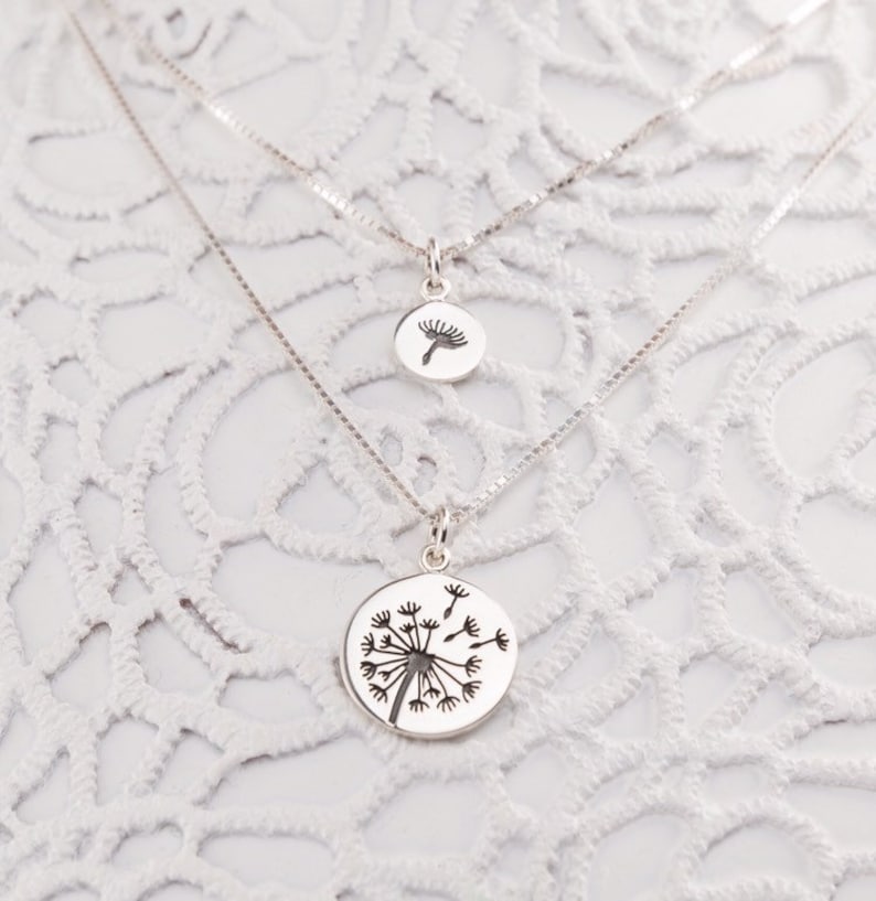 Mother Daughter Dandelion Necklaces - - Mothers Day Gift - Gift for Mom 
