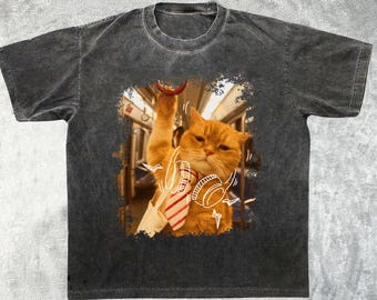 Shirt Subway Cat Meme, Shirt Gen Z Joke, Gift Cat Lover, Funny Kitty T-shirt