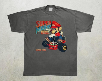 Camiseta vintage de Super Mario Bros. Gaming, divertida, retro de los 80