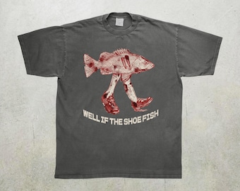 Funny Shoe Fish Comfort Colors Tshirt, Surreal Shoes Meme