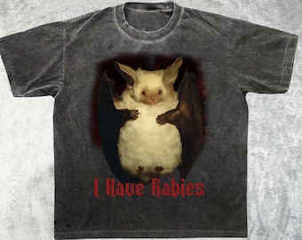 Chemise chauve-souris J'ai la rage, T-shirt unisexe vintage grunge Y2K, Unhinged Meme, humour noir étrange