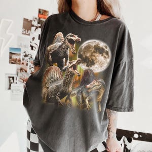 Spinosaurus Dinosaur Moon T-Shirt, Comfort Colors Jurassic Graphic Tee