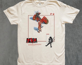 Camiseta vintage do anime Akira, camiseta gráfica mangá neo-tokyo cyberpunk, presente para fãs de filmes de anime.
