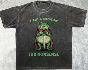 T-shirt graphique drôle de grenouille : conduit pour des bêtises, t-shirt meme des années 90