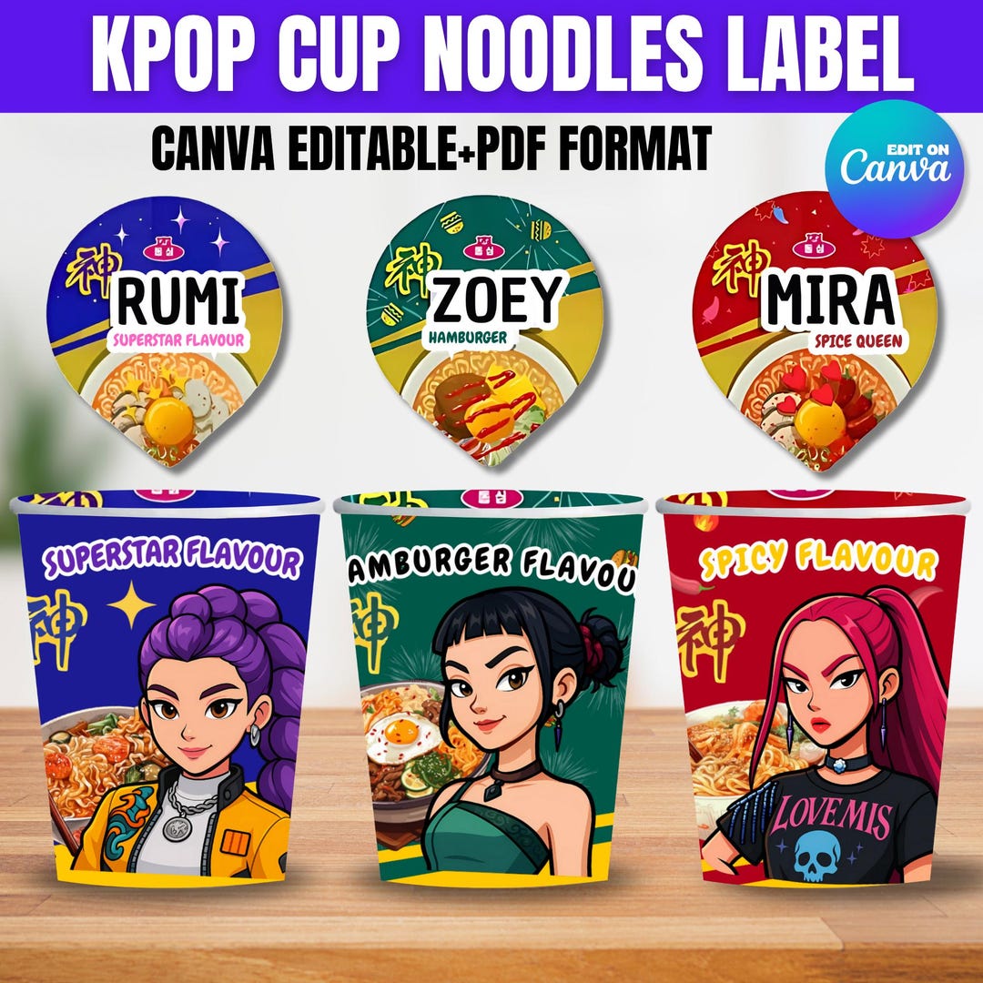 Kポップデーモンハンター、カップヌードルラベルラーメン、コスプレ