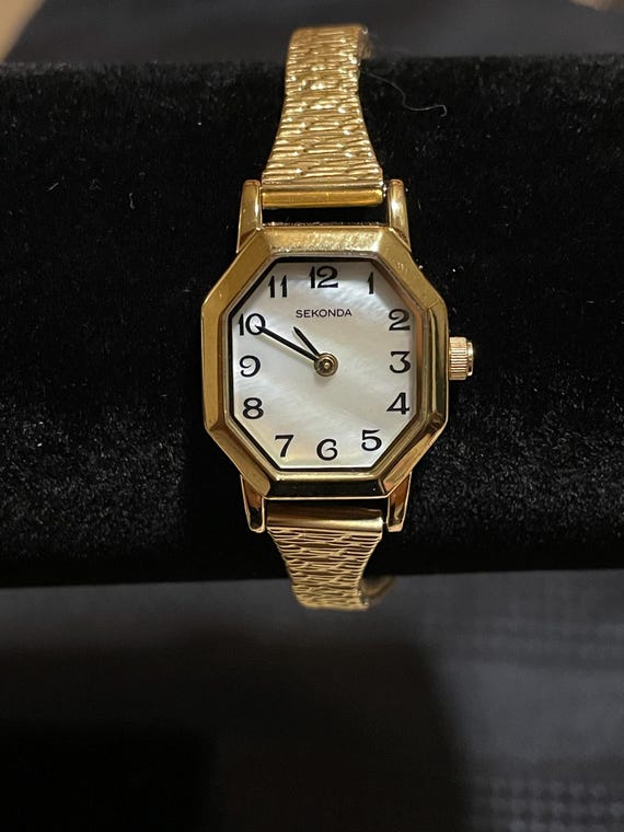Vintage Rare Gold Women\'s Quartz Watch Vintage Ladies Advance FG Watch w/Rare Cuff Braclet Gold  main image 4