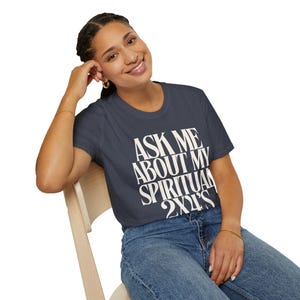 Ask Me About My Spiritual 2x4s Christian T-Shirt | Hebrews 12:11 Faith Sharing Tee