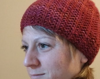 Summer Tanager Hat ~ Hand Knit Hat ~ Red Knit Beanie ~ Winter Hat ~ Gift for Her