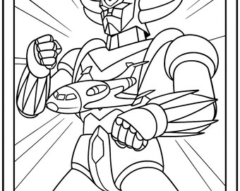 40 Retro Mecha Robot Coloring Pages | Vintage Anime Style