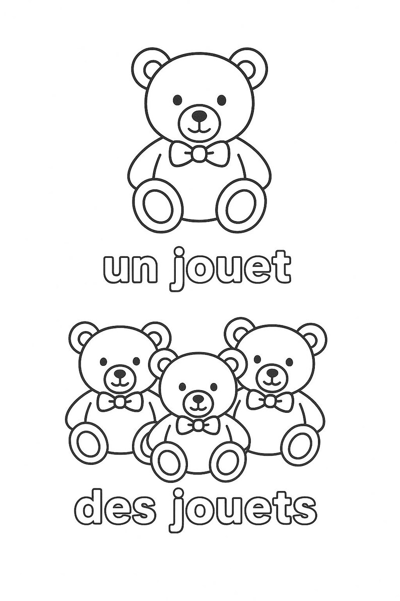 30 French Educational Coloring Pages – Singular and Plural Grammar ...