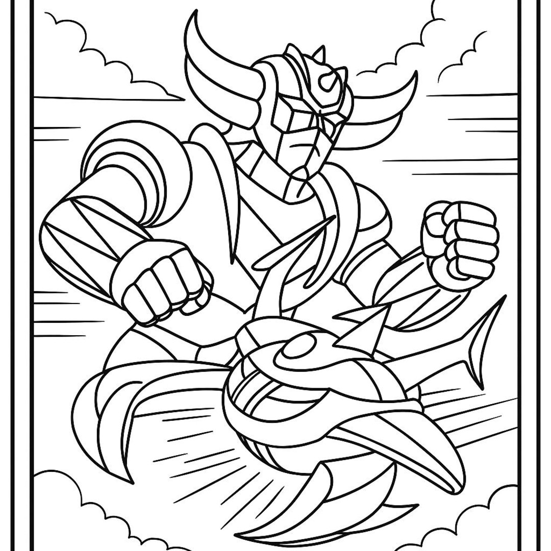 ロボット ZOIDS Vintage Coloring Book Showa Note 40 Retro Mecha Robot Coloring Pages | Vintage Anime Style