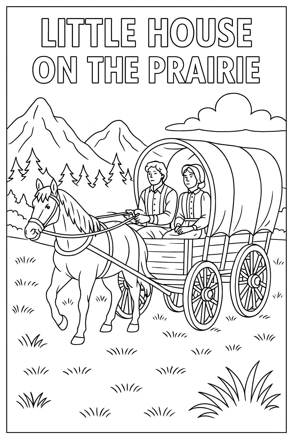 50 Life on the Prairie Coloring Pages | Western Farm Coloring Book ...
