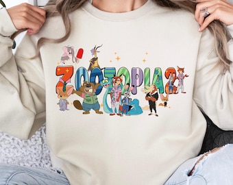 Bluza z postacią z filmu „Zwierzogród 2”, pasująca rodzinna koszulka z motywem wycieczki Disneya, bluza z okrągłym dekoltem „Zwierzogród” z Nickiem Wilde’em Judy Hopps, prezent na wakacje w Magic Kingdom