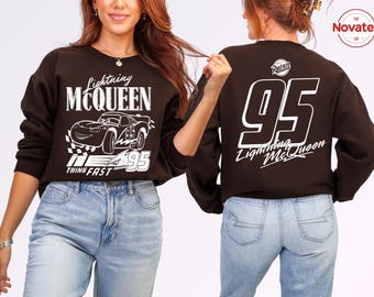 Koszulka retro Lightning McQueen, dwustronna koszulka Disney Pixar Auta 95, koszulka Radiator Springs, pasująca koszulka rodzinna WDW z motywem wakacji