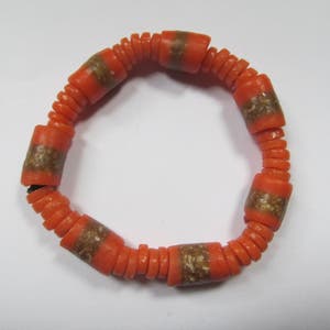Orange Recycled Glass Bracelet