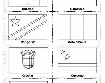 2026 FIFA World Cup Soccer Flag Coloring Pages – Color, Cut & Learn Kids Activity