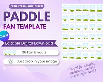 Paddle Fan Templates, 36 Layouts, Drag and Drop Canva Design (Digital Download)