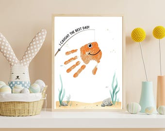 Father's Day Handprint Fish Craft Keepsake | I Caught the Dad (Digital Download)