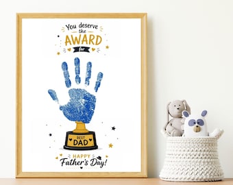 Dad Award Handprint Craft, Father's Day Keepsake (Digital Download)