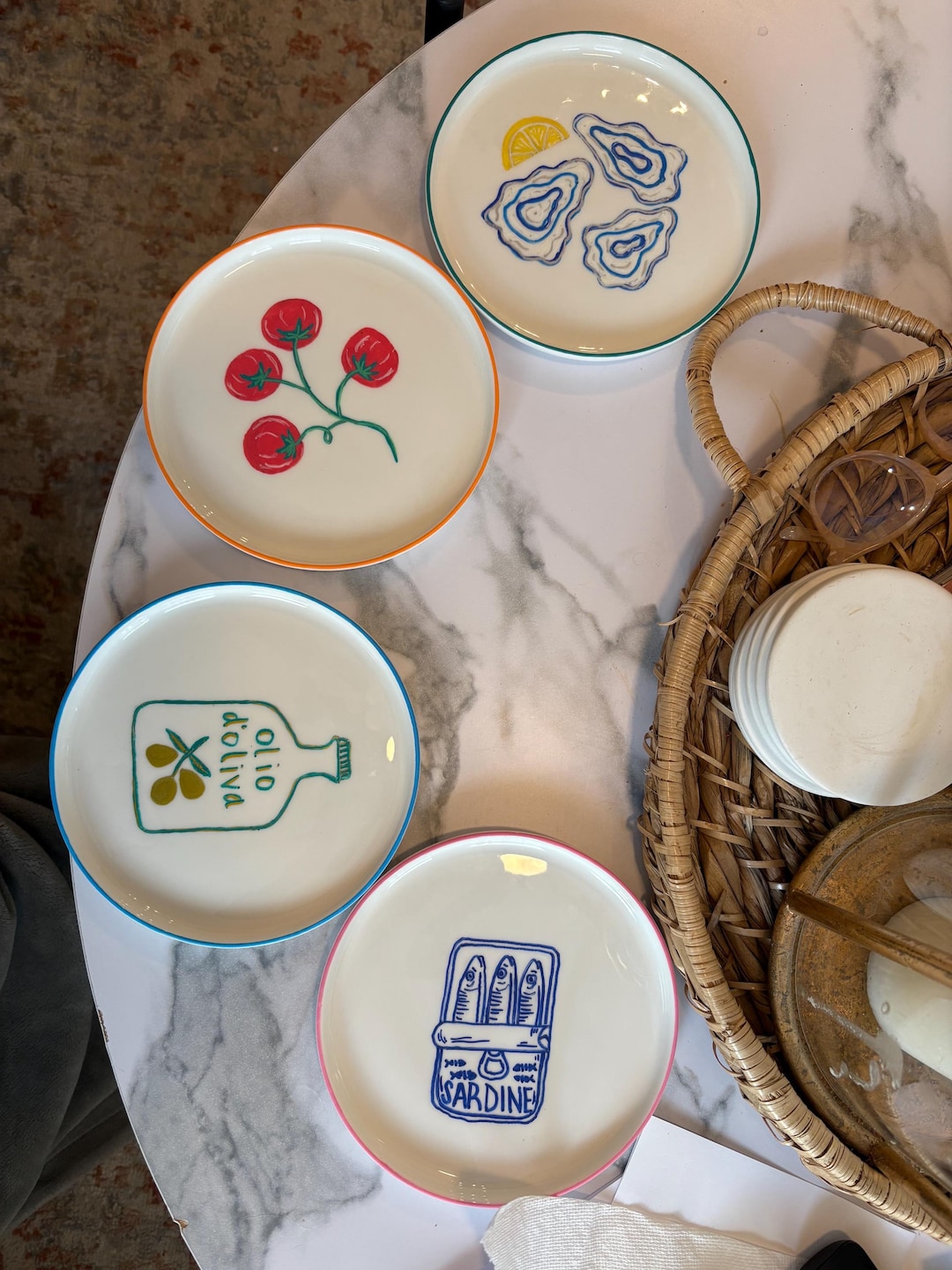 Custom Handpainted Dessert Plate Set of 12 - Etsy