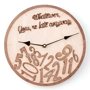 Lustige Mathe Wanduhr 11,8 ”Holz Klassenzimmer Dekor Lehrer Geschenk Rustikaler Akzent