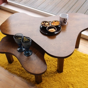 Modern coffee table, Unique Centerpiece Table, Oval coffee table, Coffee table for living room, Wood Coffee Table, Modern Scandinavian Style