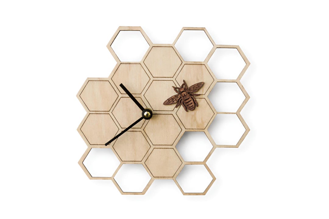 Bee Honeycomb Wooden Wall Clock – Small Bee Decor - Etsy Australia