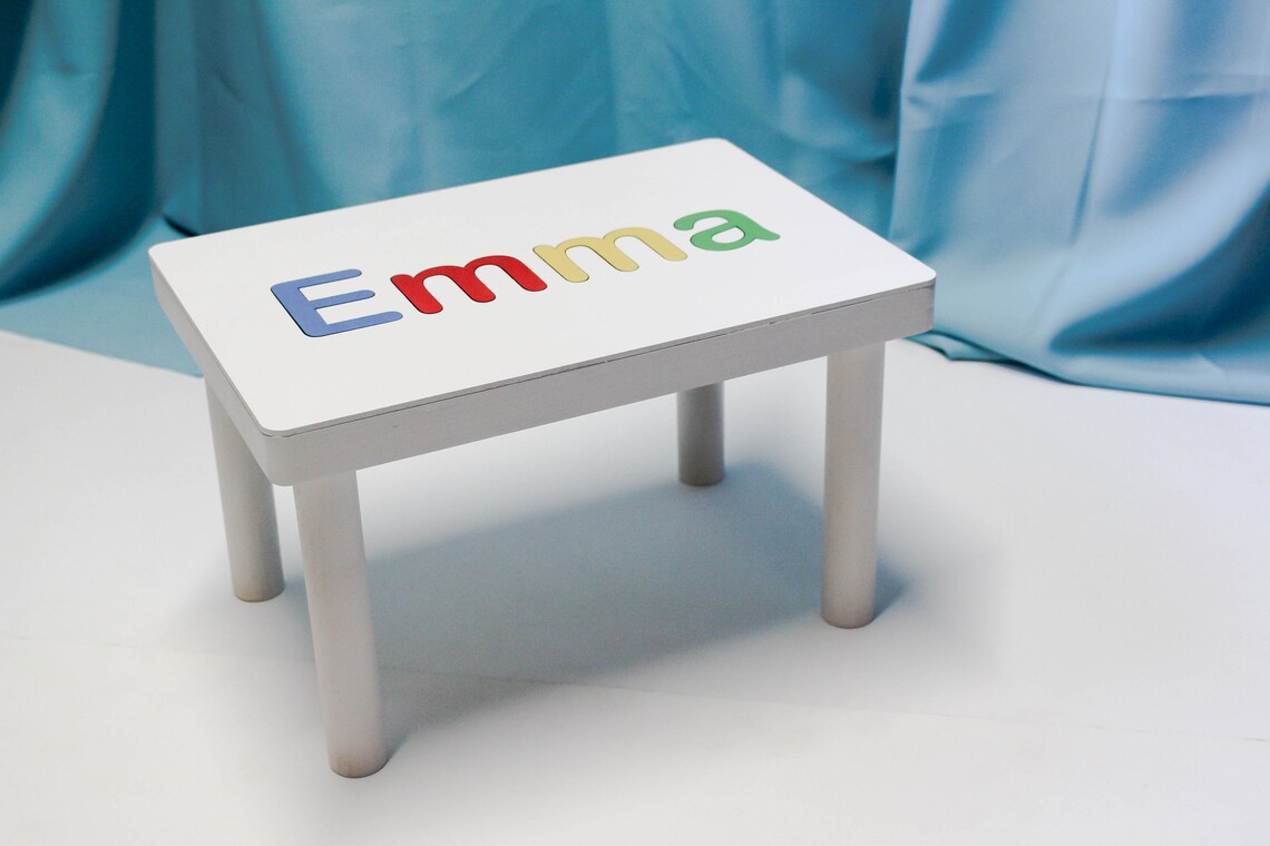Step Stool / Name Puzzle / Wood Bench / Wooden Stool / Kids Etsy