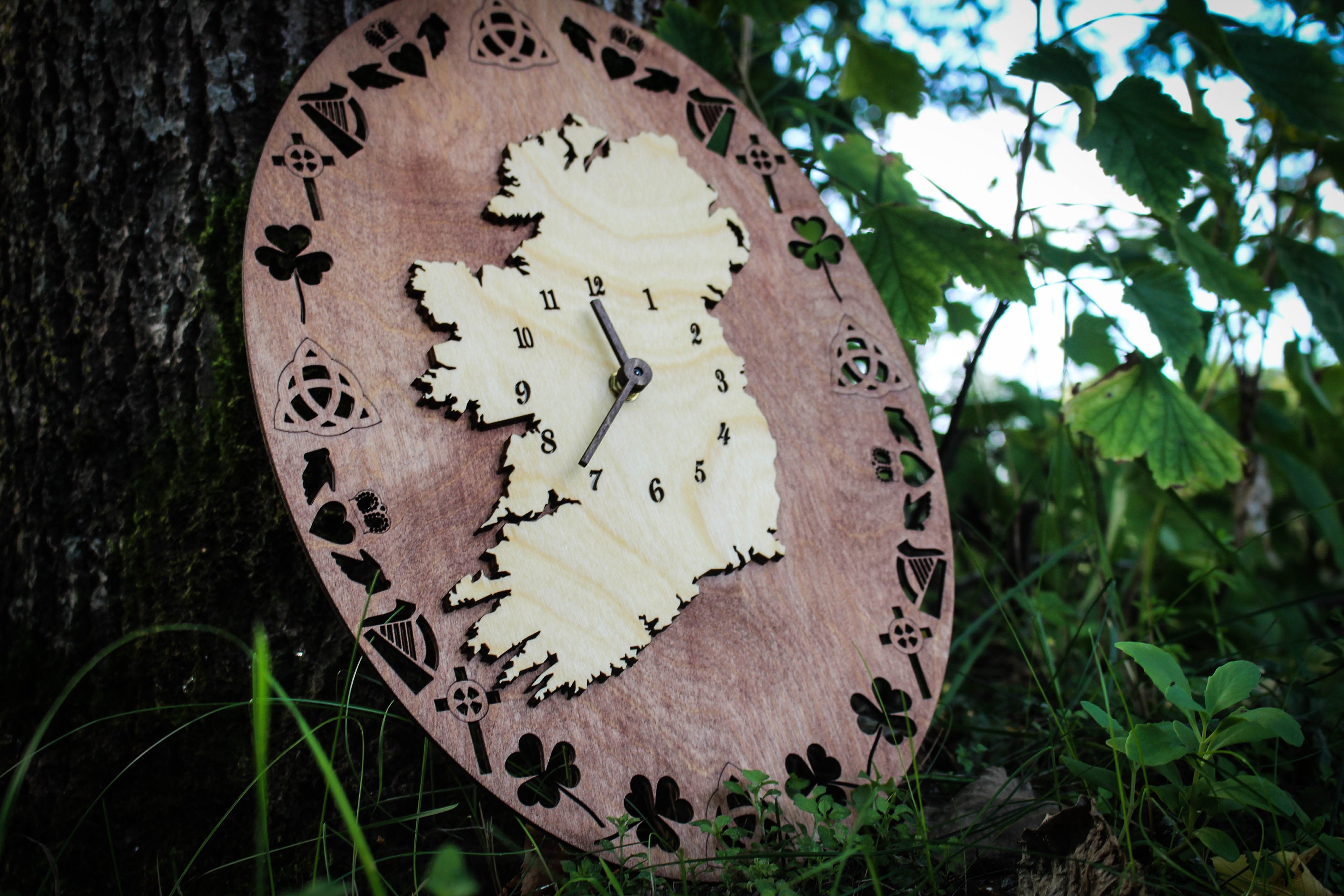 Ireland clock 11.8x15.7 / Wood wall clock / Map of Etsy