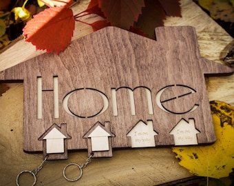 Personalisierter Holz Schlüsselhalter, Bauernhaus Wohnkultur, Neues Zuhause Geschenk