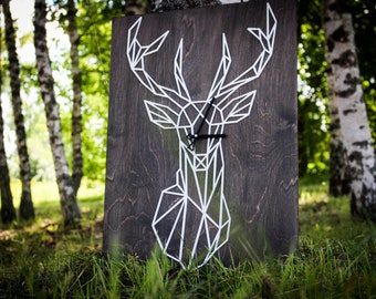 Unique wall clock / deer clock / Large wall clock / Big wall clocks / Wooden wall clock / Modern wall clock / Art deco clock / Deer head