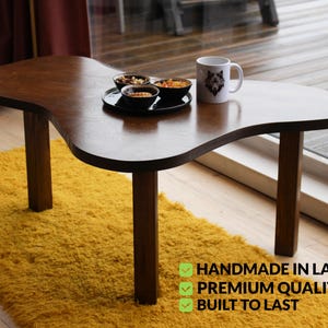 Handmade wooden coffee table set of 2 for modern living room decor