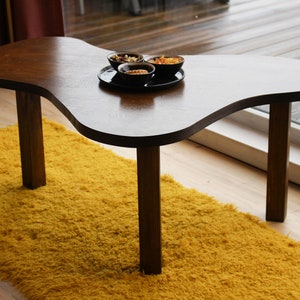 Modern coffee table, Unique coffee table, Oval coffee table, Coffee table for living room, Solid Wood Coffee Table Modern Scandinavian Style zdjęcie 6