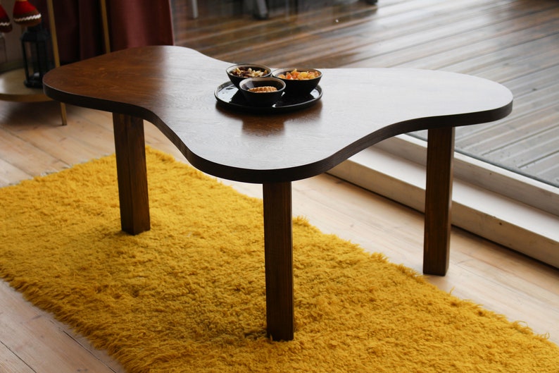 Modern coffee table, Unique coffee table, Oval coffee table, Coffee table for living room, Solid Wood Coffee Table Modern Scandinavian Style zdjęcie 6