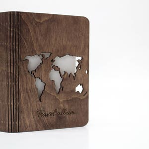 TRAVEL PHOTO ALBUM / Wedding Photo Book / Engraved Photo Album / Wooden Photo Album / Engraved / Album for 100 Photos / Lasercut wood / Gift image 3