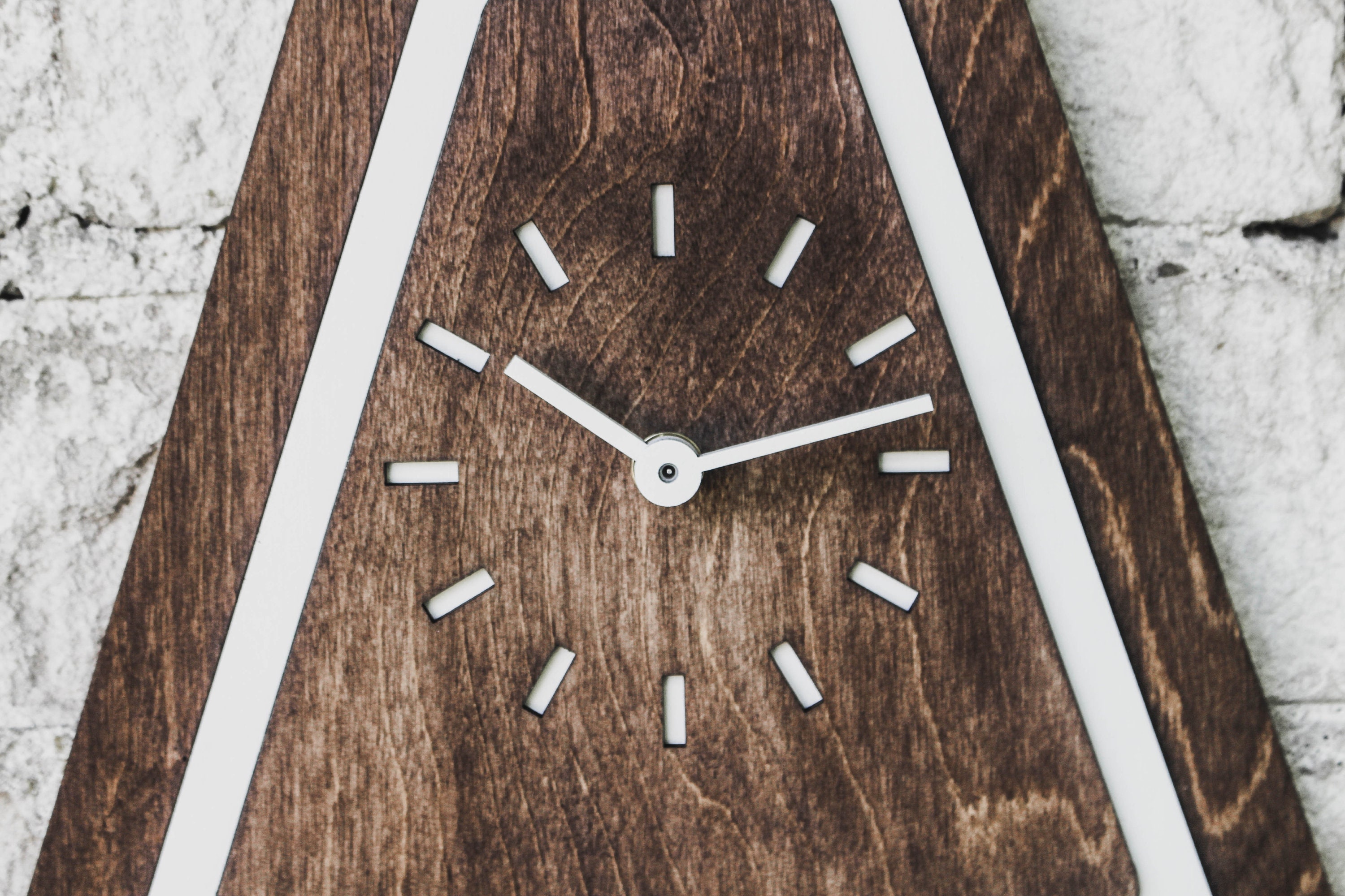 Triangle Wooden Wall Clock, Modern Farmhouse Decor, Baltic Birch - Etsy