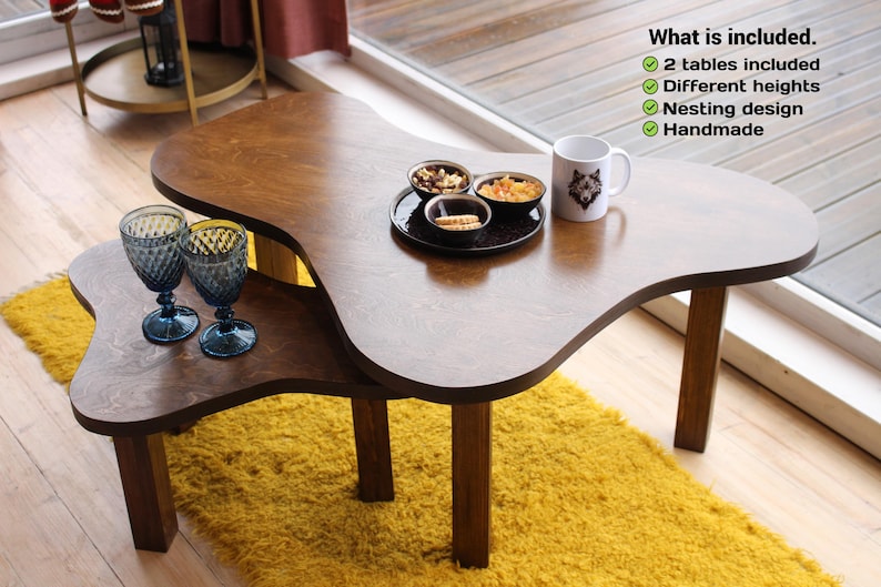 Close up detail of handcrafted birch plywood coffee table edge and wood grain