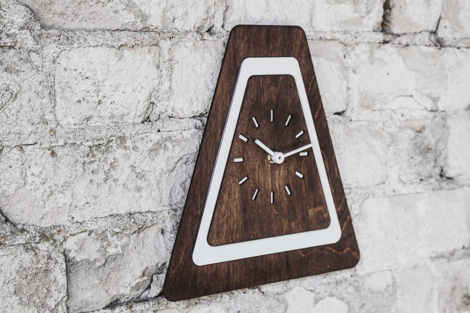 Triangle Wooden Wall Clock, Modern Farmhouse Decor, Baltic Birch - Etsy