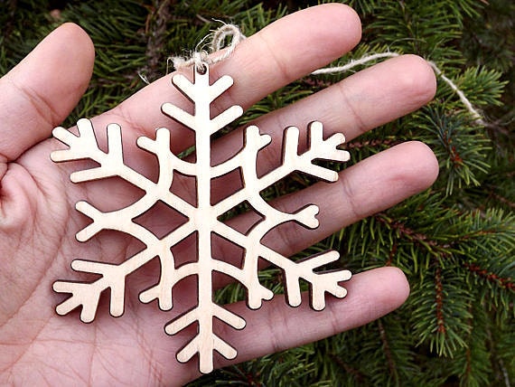 Wood Snowflakes Set of 10