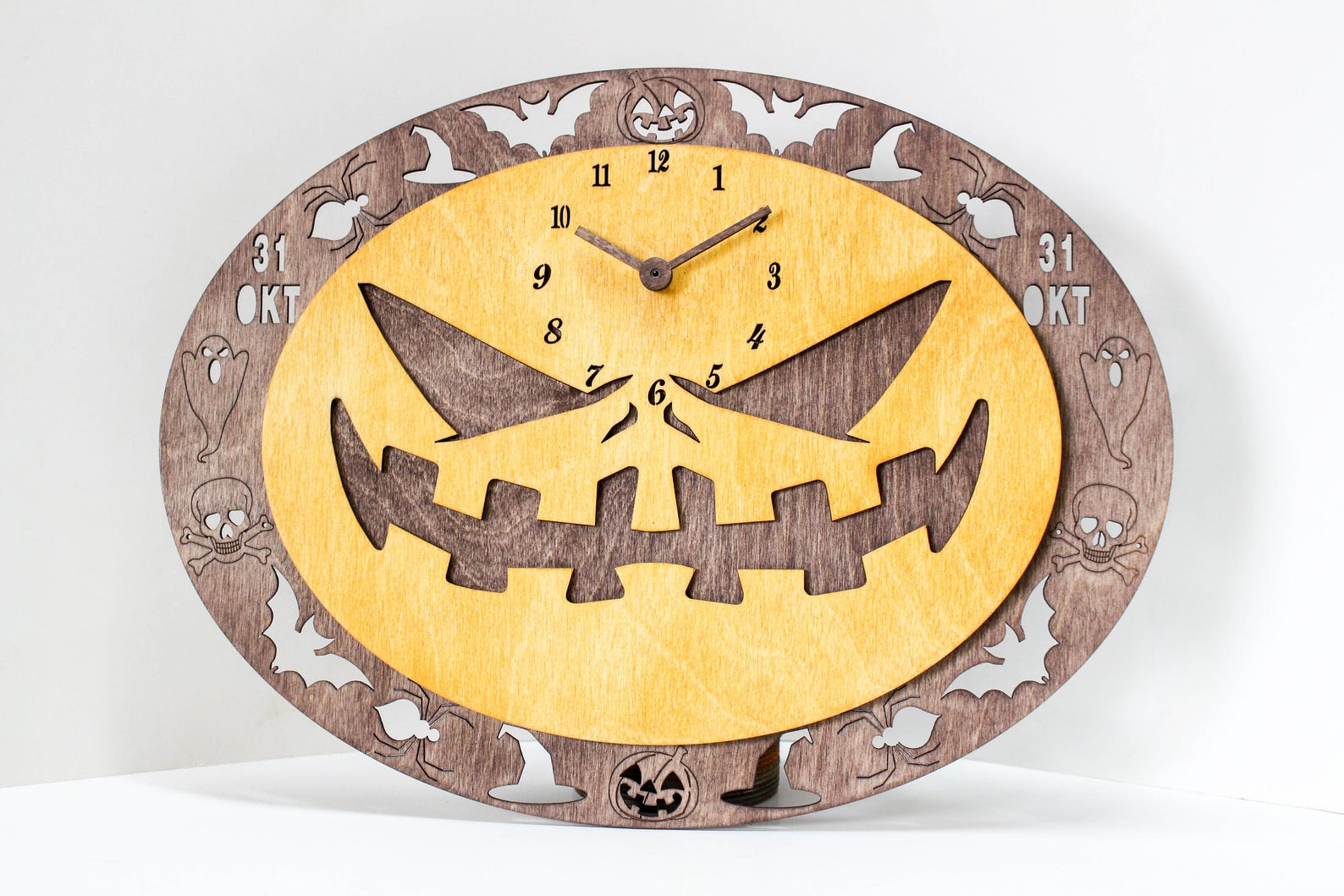 Farmhouse Clock Pumpkin Decorations Large Wall Clock Etsy