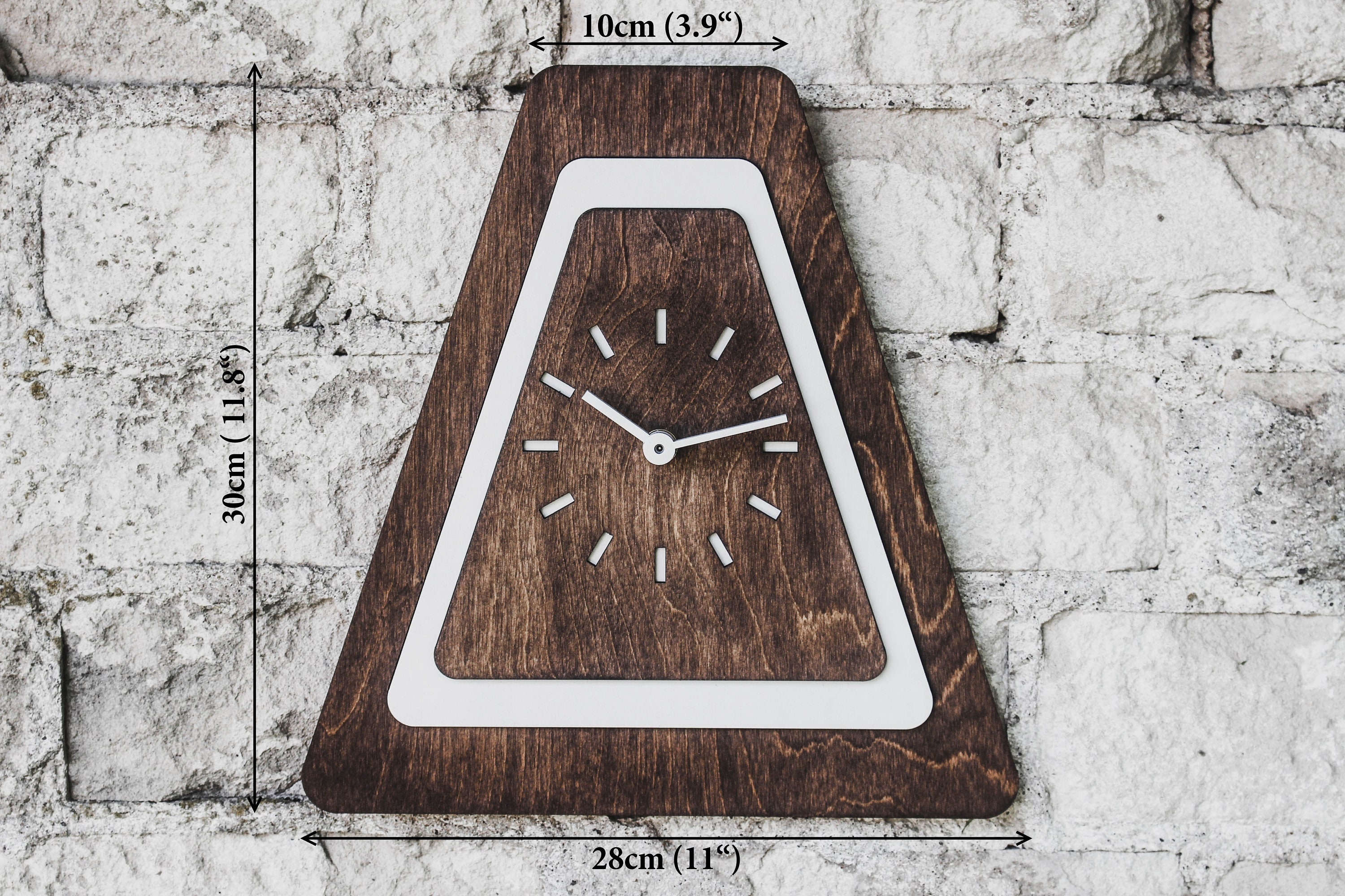 Triangle Wooden Wall Clock, Modern Farmhouse Decor, Baltic Birch - Etsy