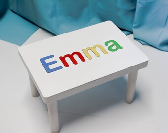 Step stool / Name Puzzle / Wood bench / Wooden stool / Kids bench / Personalized puzzle / Educational puzzles / Custom name puzzle