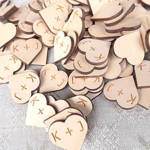 100 wood hearts / Rustic wedding decor / Custom Initials / Rustic Wooden Hearts / Wedding decorations / Gift / Heart wood / Craft /Laser cut