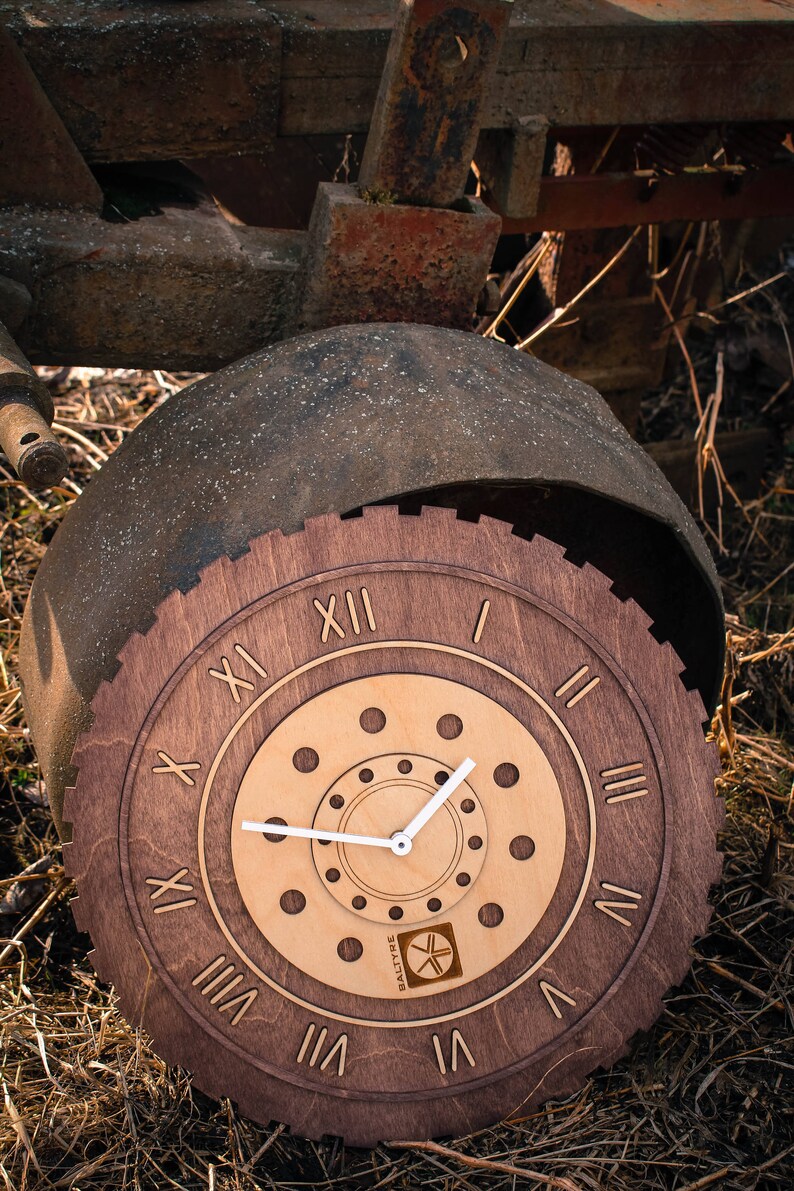 Large Wall Clock 15.7 / Wood Wall Clock / Garage Clock / Etsy