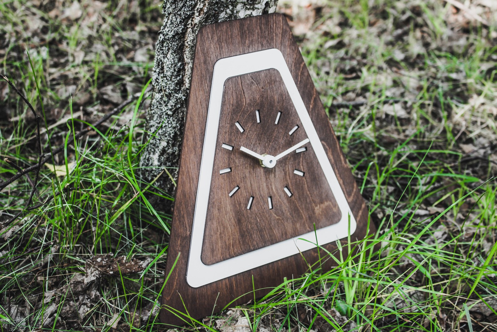 Triangle Wooden Wall Clock, Modern Farmhouse Decor, Baltic Birch - Etsy