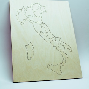 Italien Kartenpuzzle, Holzpuzzle, pädagogisches Holzpuzzle, Geschenk für Kinder, Geschenk für Kinder, benutzerdefiniertes Puzzle, Puzzles für Kinder, Holzkarte
