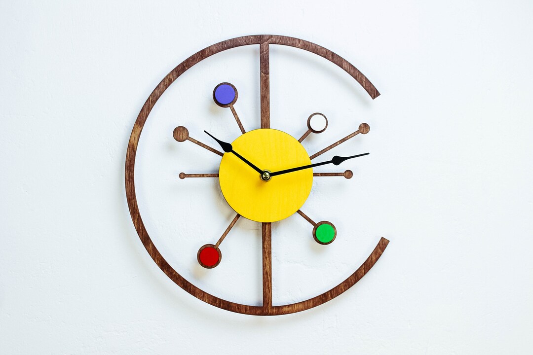 Starburst Large Wall Clock / Atomic Wall Clock / Solar System Etsy