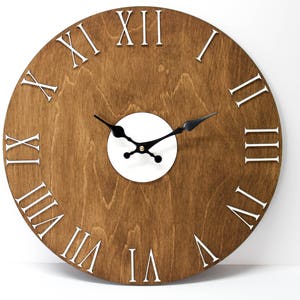 Antique clock 15.7&quot; / Rustic wall clock / Large wall clock / Farmhouse clock / Wooden wall clock / Vintage wall clock / Wood wall clock