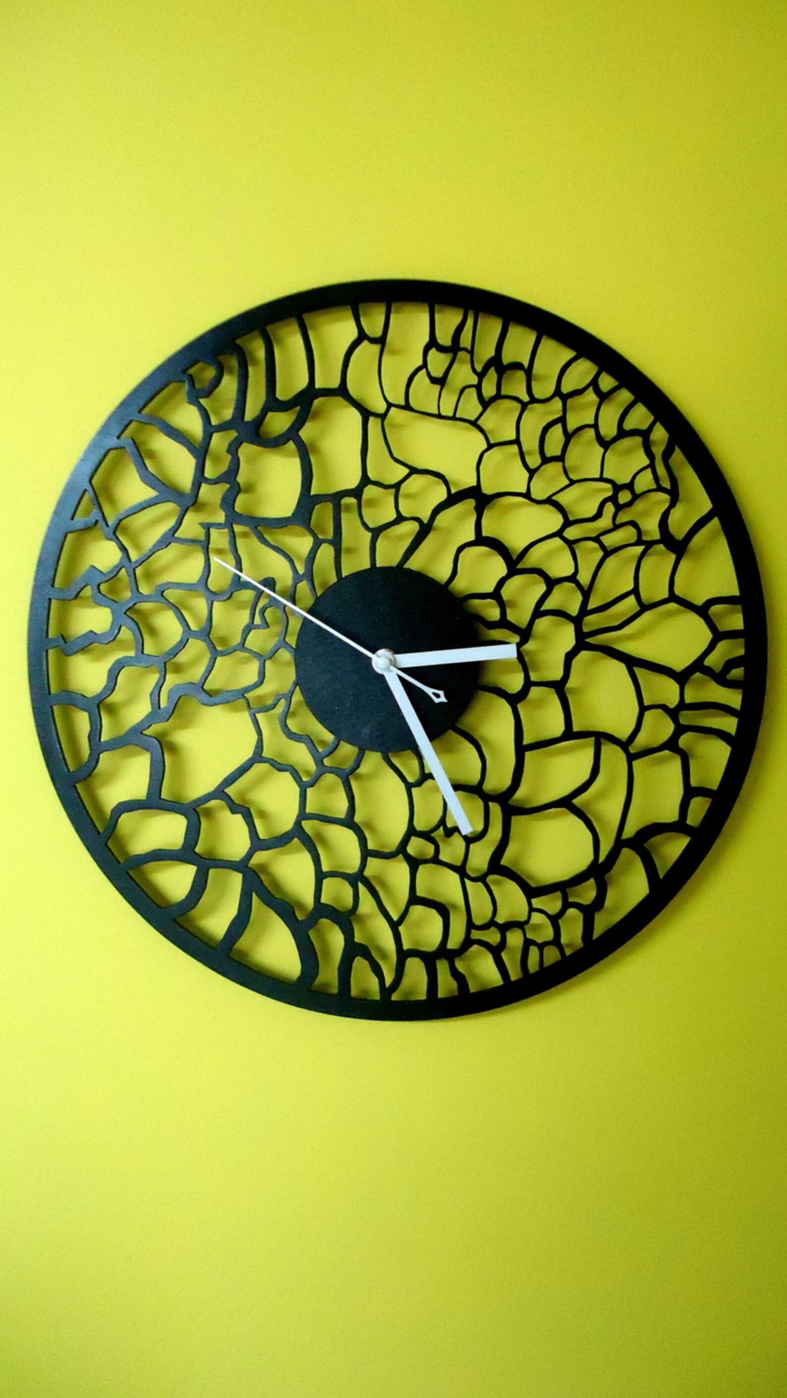 Black Wall Clock 15.7 / Unique Wall Clock / Large Wall Etsy