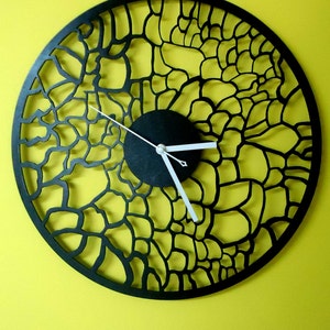 Black wall clock 15.7&quot; / Unique wall clock / Large wall clock / Big wall clocks / Wooden wall clock / Modern wall clock / Art deco clock